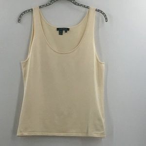Lauren by Ralph Lauren Beige 84% Silk Tank Top